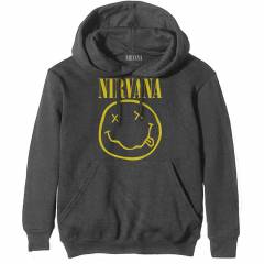 【予約商品】NIRVANA Unisex Pullover Hoodie: Yellow Happy Face (Charcoal Grey)