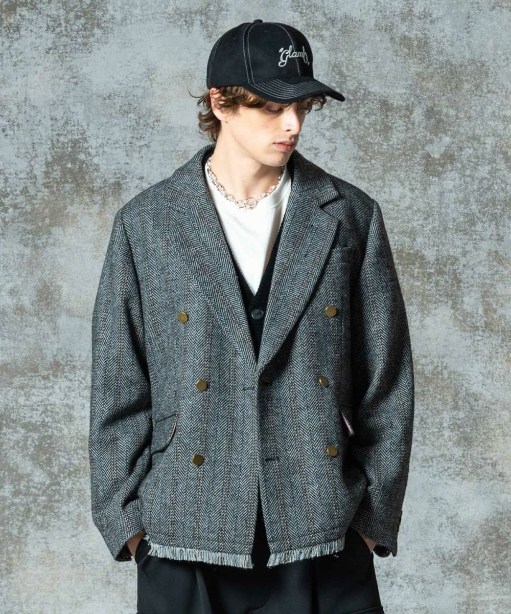 【予約商品】glamb(グラム)GB0325/JKT14 : Damage Tailored Jacket / ダメージテーラードジャケット - Gray