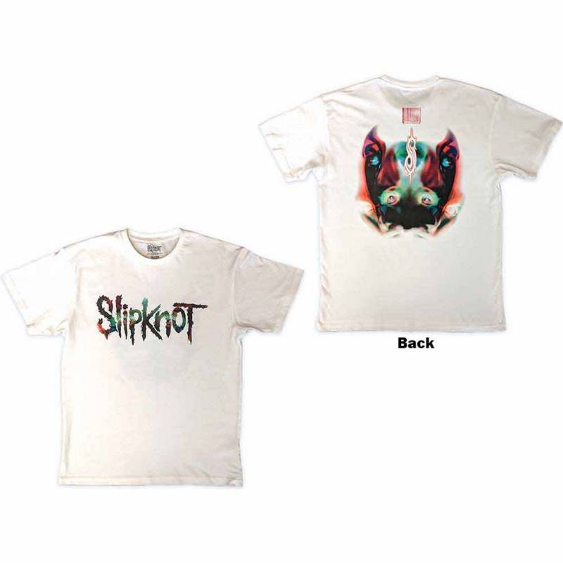 【予約商品】SLIPKNOT バンドTシャツ ユニセックス: Adderall Faceback (White) (Back Print)