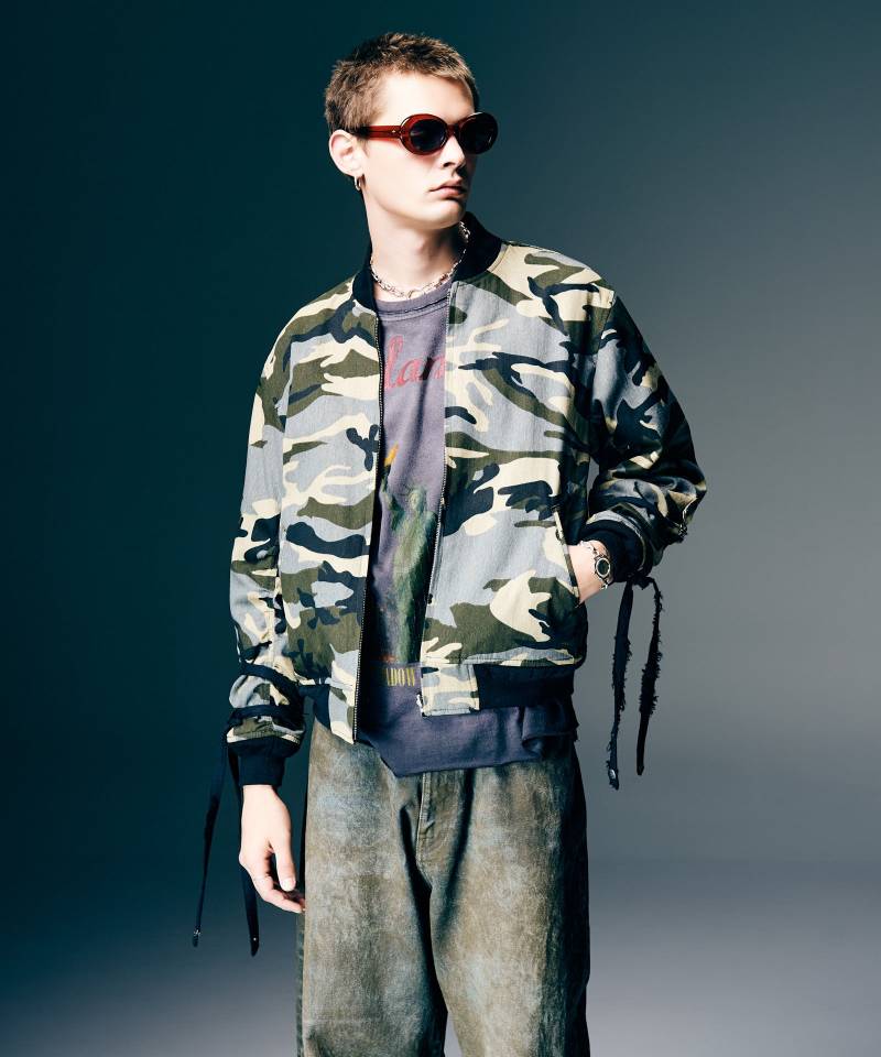 【予約商品】glamb(グラム) Blow Reversible Bomber Jacket / ブロウリバーシブルボンバージャケット - Camo