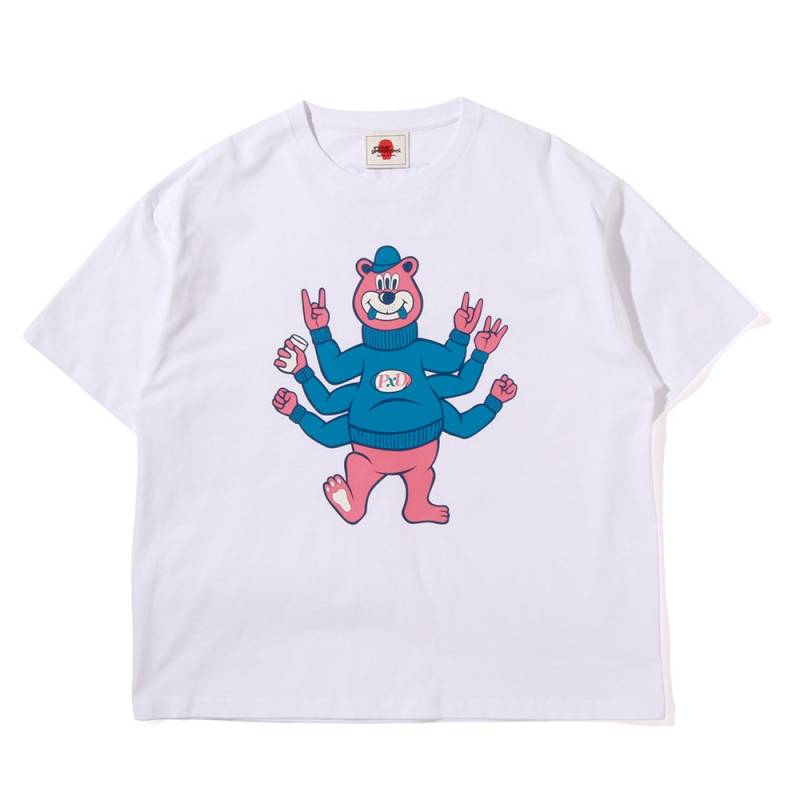 【予約商品】PUNK DRUNKERS (パンク・ドランカーズ) 阿修羅くまちゃんBOX.TEE - WHITE
