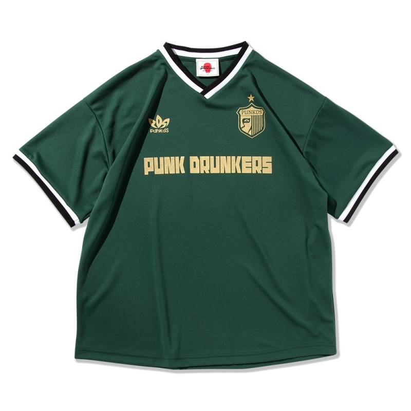 【予約商品】PUNK DRUNKERS (パンク・ドランカーズ) 運動サッカーシャツ - GREEN