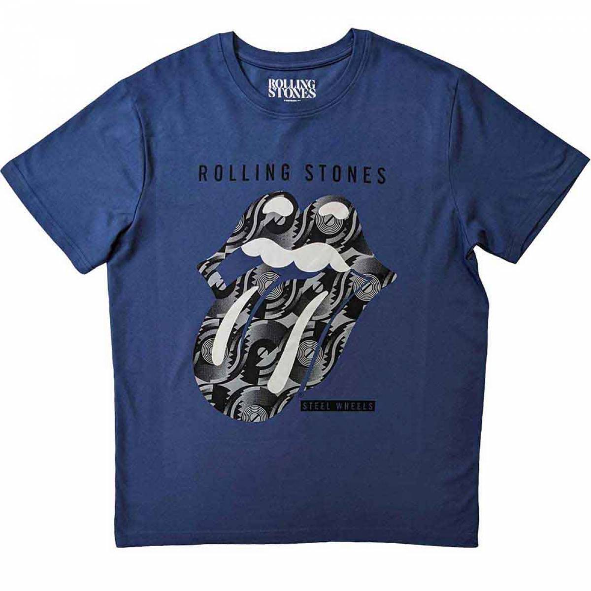【予約商品】THE ROLLING STONES バンドTシャツ ユニセックス: Steel Wheels (Iris Blue) - IRIS BLUE