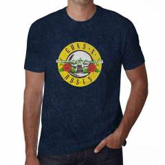 【予約商品】GUNS N' ROSES バンドTシャツ ユニセックス: Classic Logo (Navy Blue) (Wash Collection)