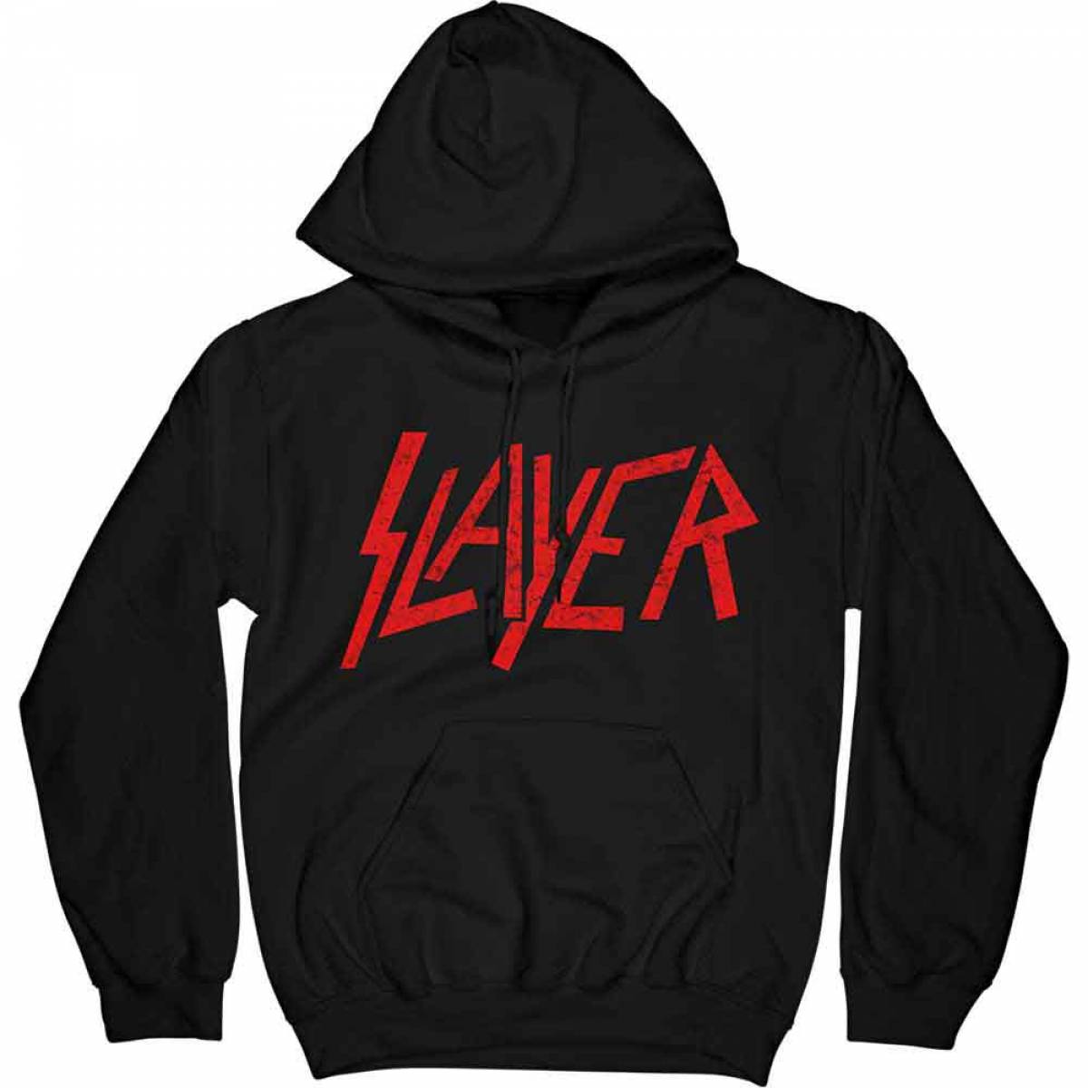 【予約商品】SLAYER Unisex Pullover Hoodie: Distressed Logo (Black) - BLACK