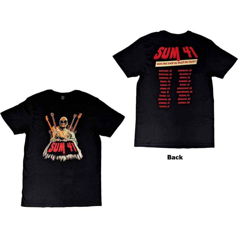 【予約商品】Sum 41 バンドTシャツ ユニセックス: Does This Look Like All Killer No Filler European Tour 2022 (Black) (Back Print & Ex-Tour)