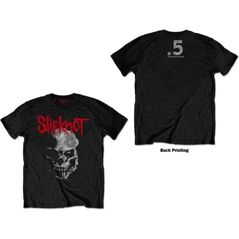 【予約商品】SLIPKNOT バンドTシャツ ユニセックス: Gray Chapter Skull (Black) (Back Print) - BLACK