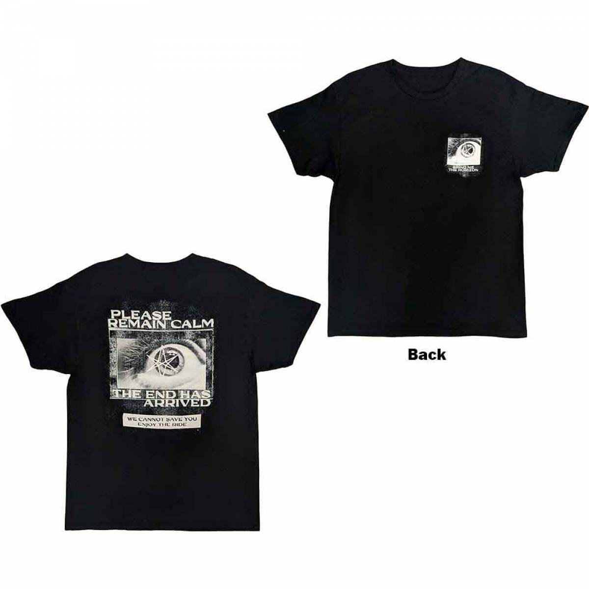 【予約商品】BRING ME THE HORIZON バンドTシャツ ユニセックス: Remain Calm (Back Print) - BLACK