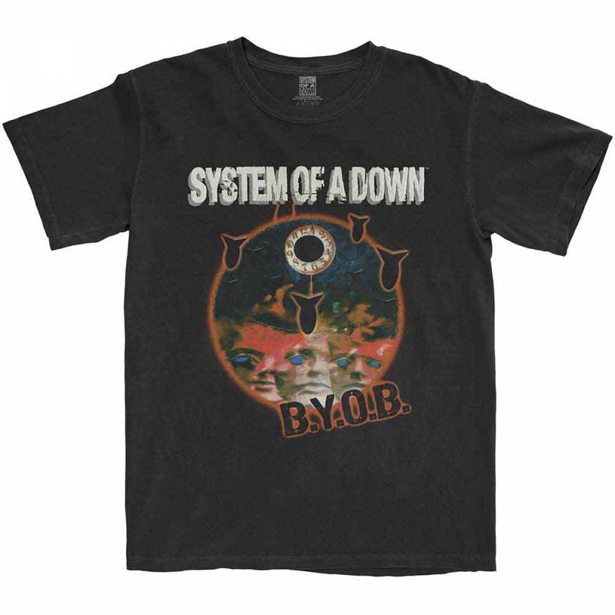 【予約商品】SYSTEM OF A DOWN バンドTシャツ ユニセックス: BYOB Classic (Black) - BLACK