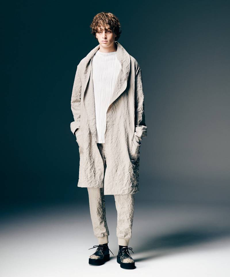 【予約商品】glamb(グラム) Crinkle Coat Set Up / クリンクルコートセットアップ - White