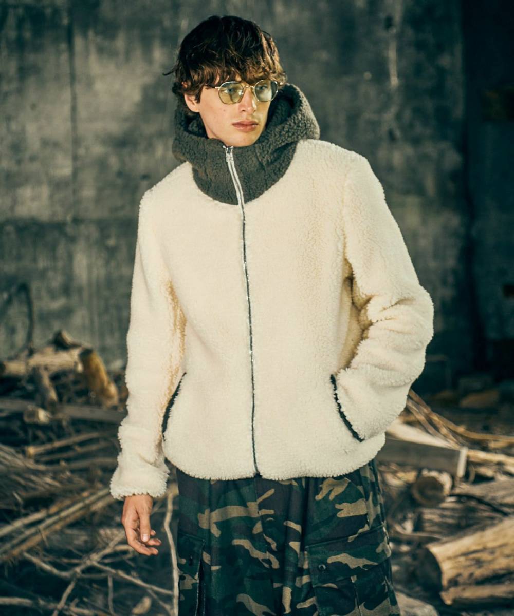 予約商品】glamb(グラム) GB0424/JKT18 : Big Hood Boa Jacket
