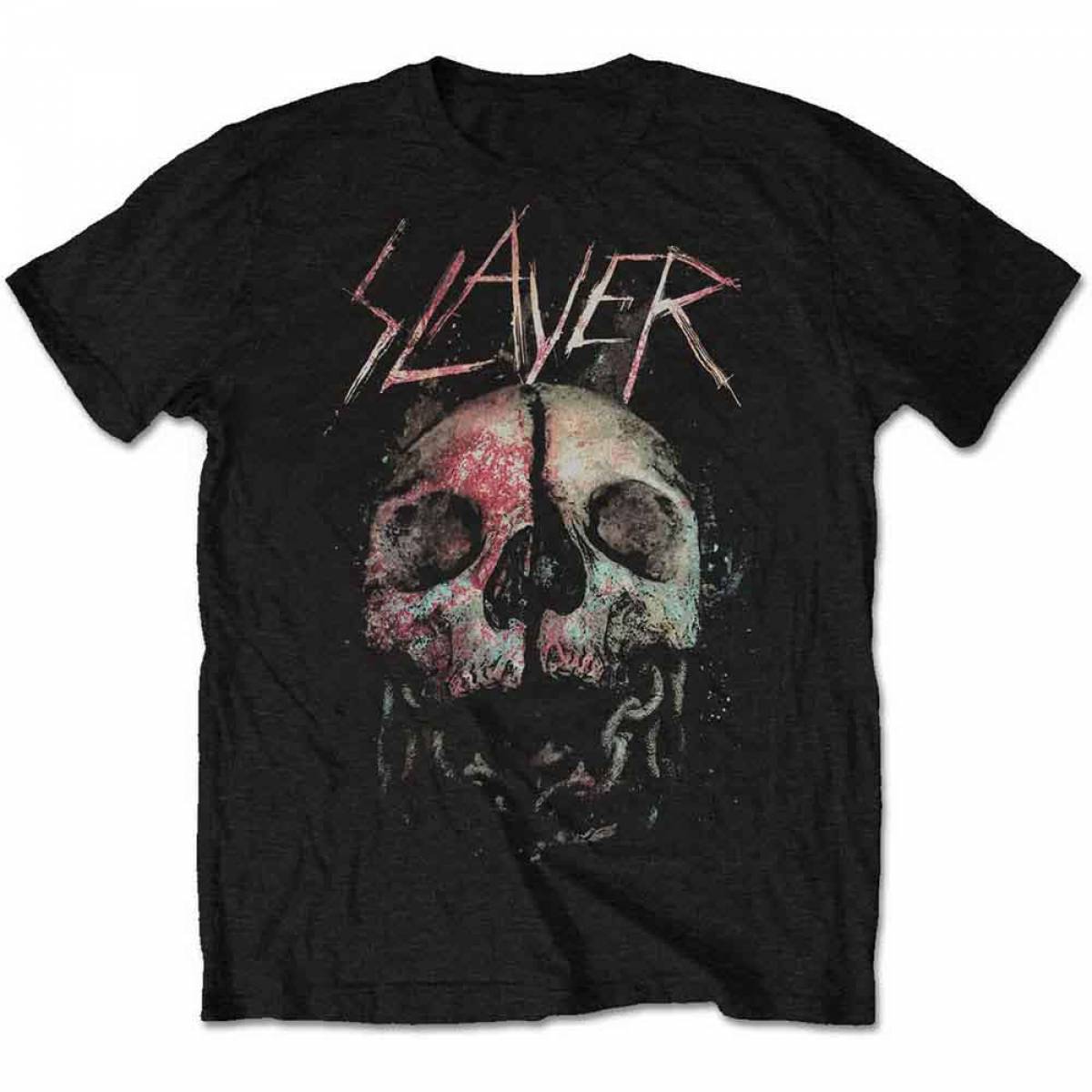 【予約商品】SLAYER バンドTシャツ ユニセックス: Cleaved Skull (Black) - BLACK