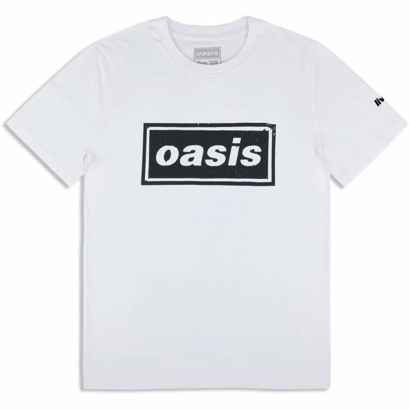 【予約商品】OASIS バンドTシャツ ユニセックス: Stencil Logo (White) (Ex-Tour)