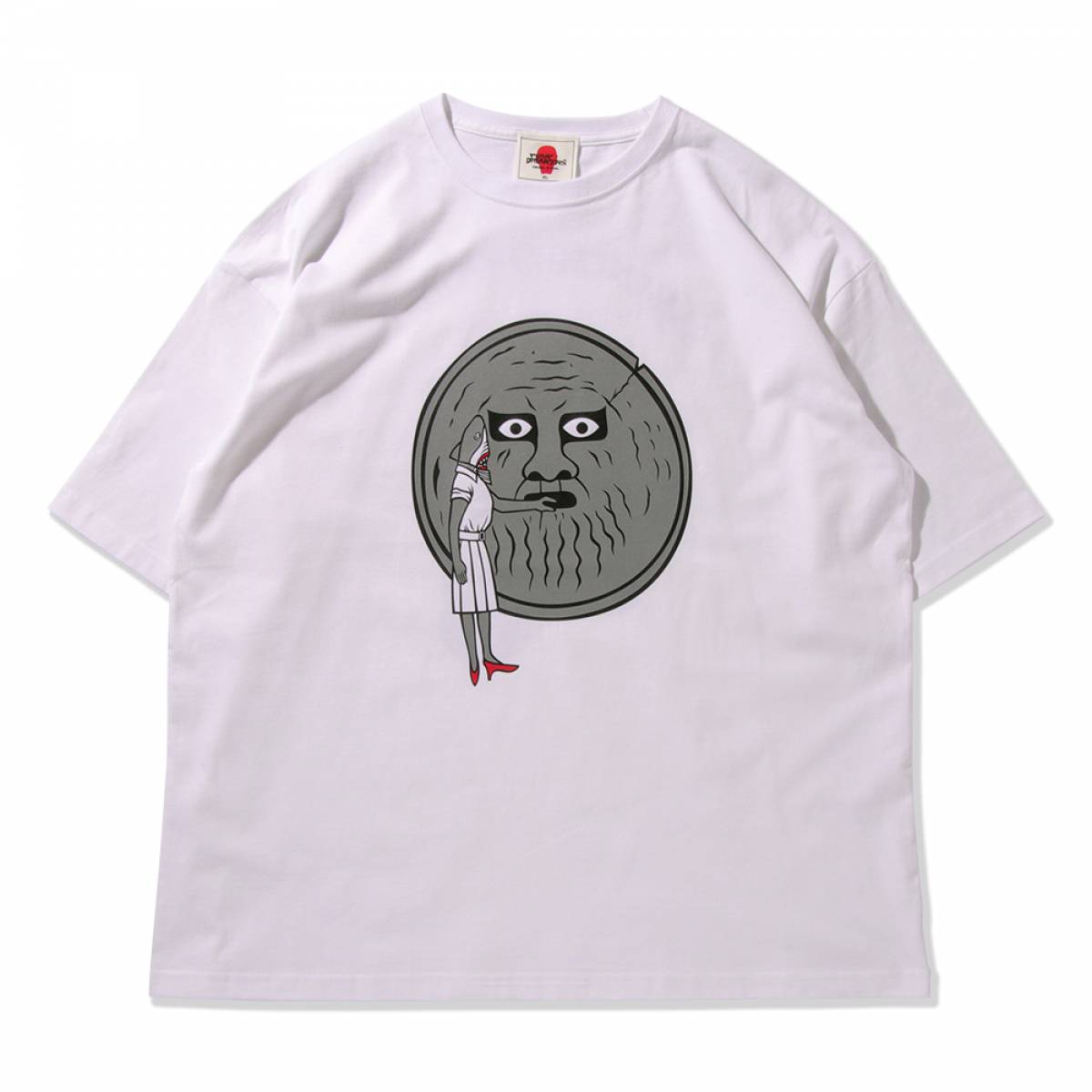 PUNK DRUNKERS(パンクドランカーズ)　サメンチュの休日BIG.TEE - WHITE