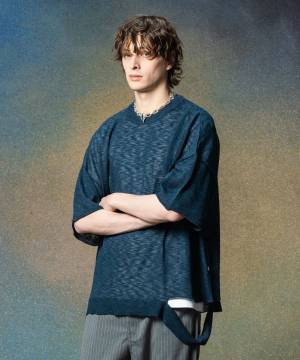 【予約商品】glamb(グラム)GB0225/KNT03 : One Cut Summer Knit / ワンカットサマーニット - Navy