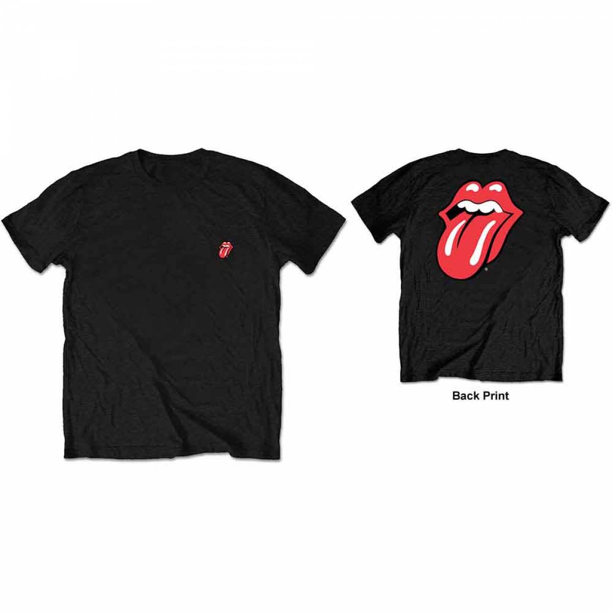 【予約商品】THE ROLLING STONES Unisex Retail Pack バンドTシャツ: Classic Tongue (Black) (Back Print) - BLACK