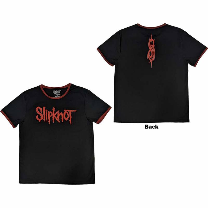【予約商品】SLIPKNOT Unisex Ringer バンドTシャツ: Logo (Black) (Back Print)