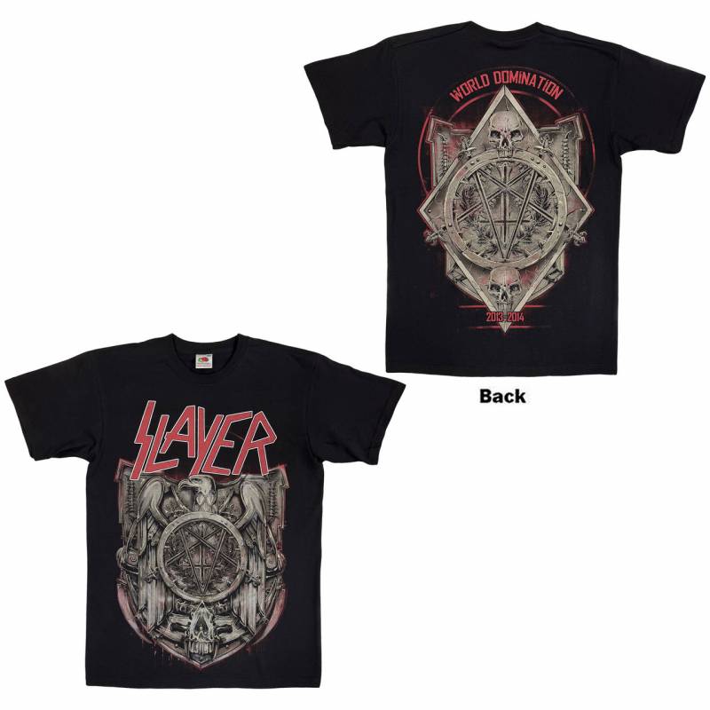 【予約商品】SLAYER バンドTシャツ ユニセックス: Medal 2013/2014 Dates (Black) (Back Print & Ex-Tour)