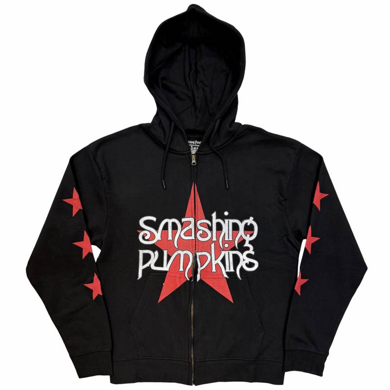 【予約商品】THE SMASHING PUMPKINS Unisex Zipped Hoodie: Star Logo (Black) (Back Print)