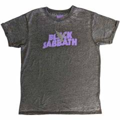 【予約商品】BLACK SABBATH Unisex Burnout バンドTシャツ: Logo & Daemon (Charcoal Grey)