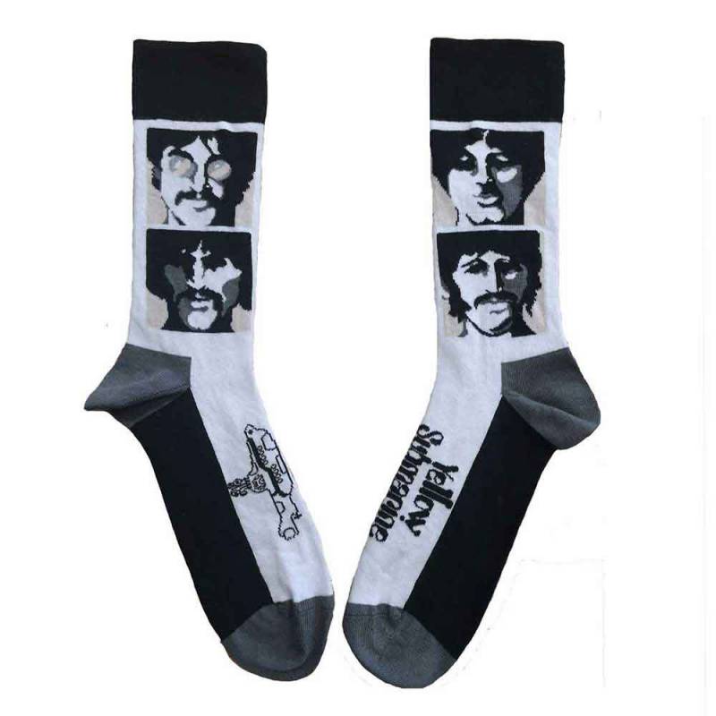 【予約商品】THE BEATLES Unisex Ankle Socks: Yellow Submarine Sea of Science Faces Mono (White) (UK Size 7 - 11)