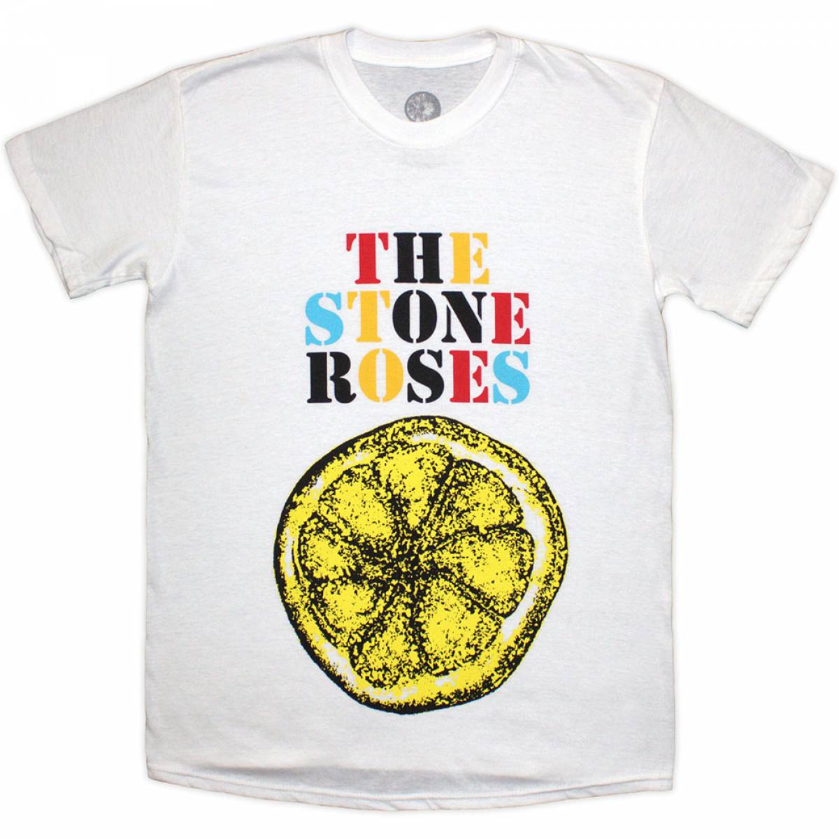 【予約商品】THE STONE ROSES バンドTシャツ ユニセックス: Lemon Multicolour (White) - WHITE