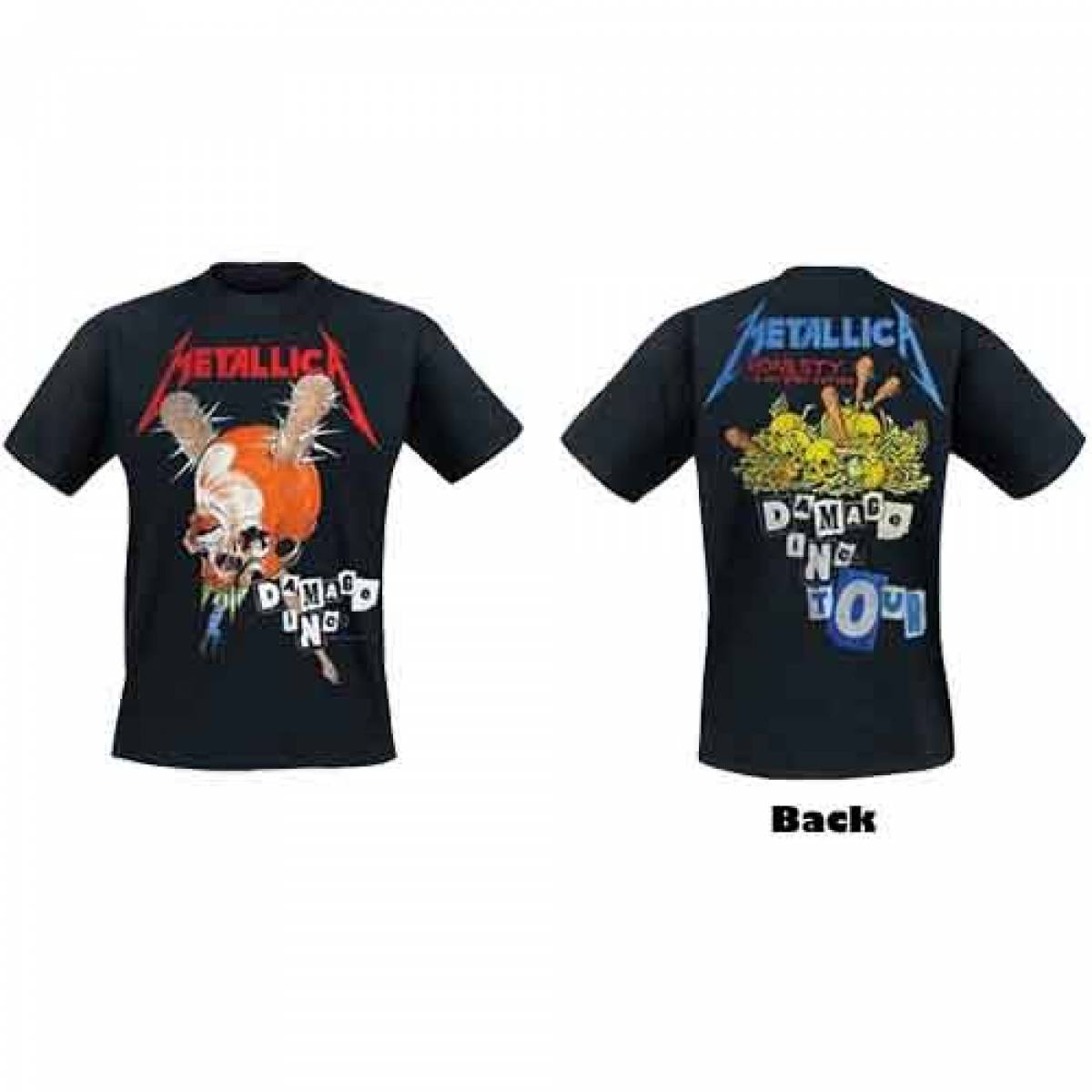 METALLICA バンドTシャツ ユニセックス: Damage Inc (Black) (Back Print) - BLACK