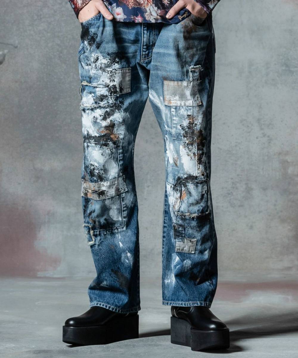 【予約商品】glamb(グラム)GB0324/P01 : Unplugged Atelier Wide Denim  - Indigo