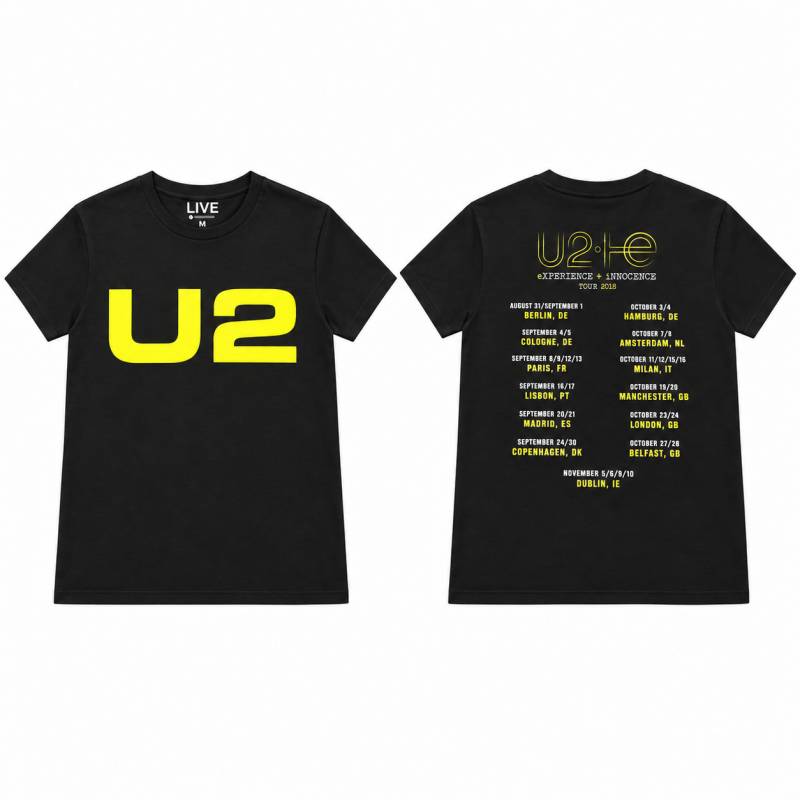 【予約商品】U2 バンドTシャツ ユニセックス: Logo 2018 (Black) (Back Print & Ex-Tour)