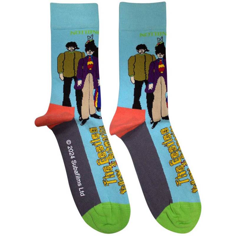 【予約商品】THE BEATLES Unisex Ankle Socks: Sub & Band (Light Blue) (UK Size 7 - 11)