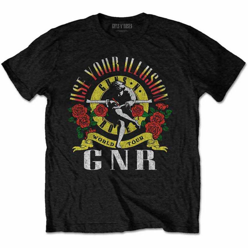 【予約商品】GUNS N' ROSES バンドTシャツ ユニセックス: UYI World Tour (Black)