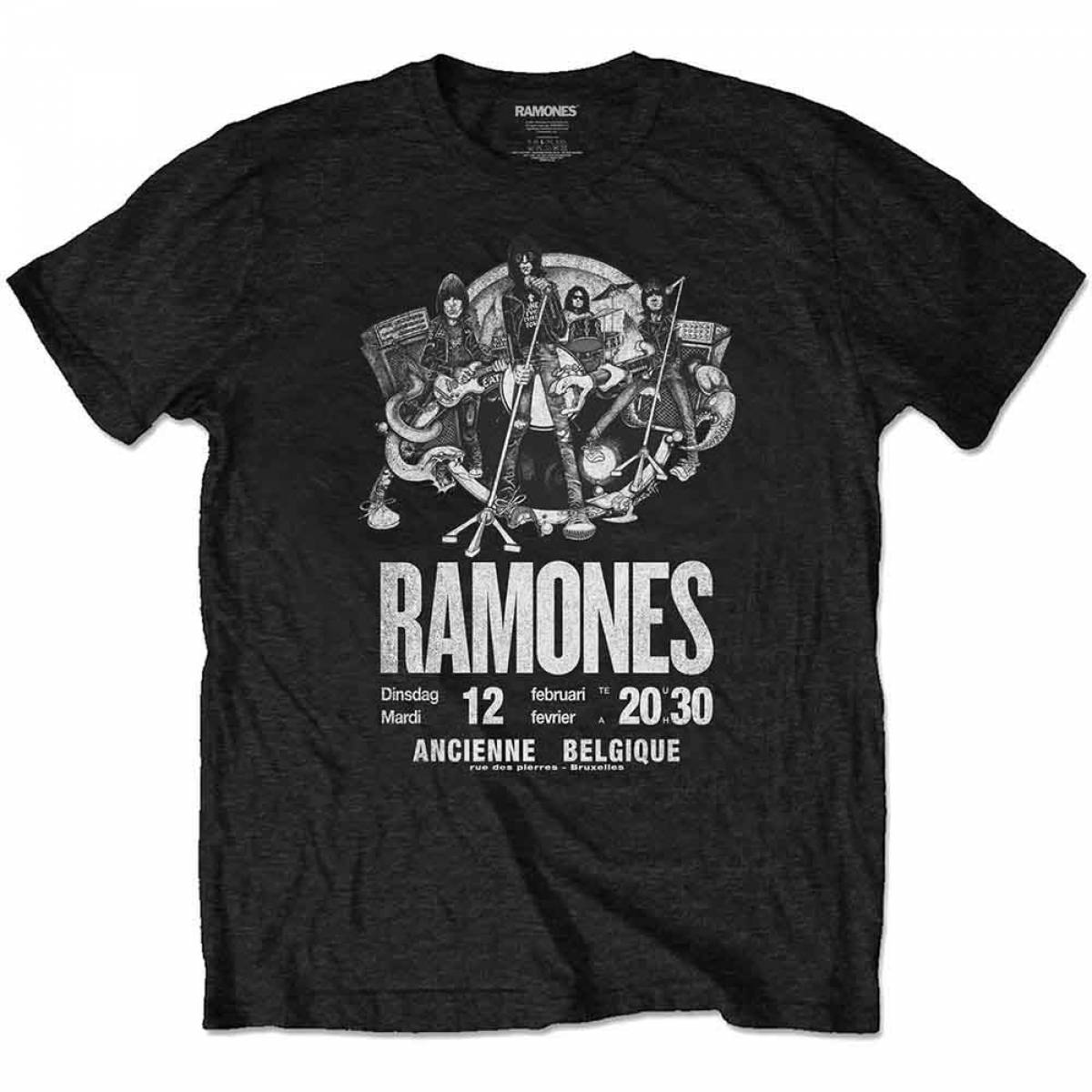 【予約商品】RAMONES バンドTシャツ ユニセックス: Belgique Eco (Black) - BLACK