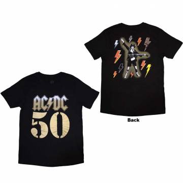 【予約商品】AC/DC バンドTシャツ ユニセックス: Bolt Array (Black) (Back Print) - BLACK