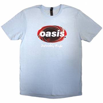 【予約商品】OASIS バンドTシャツ ユニセックス: Definitely Maybe Union Jack Oval (Light Blue) - LIGHT BLUE