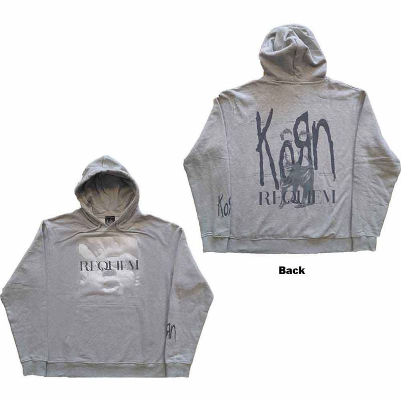 【予約商品】KORN Unisex Pullover Hoodie: Requiem (Grey) (Back Print)