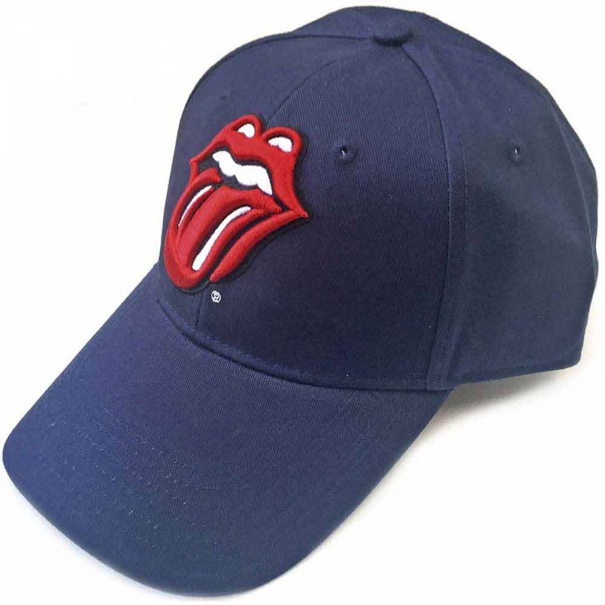 【予約商品】THE ROLLING STONES Unisex Baseball Cap: Classic Tongue (Navy Blue) - NAVY BLUE