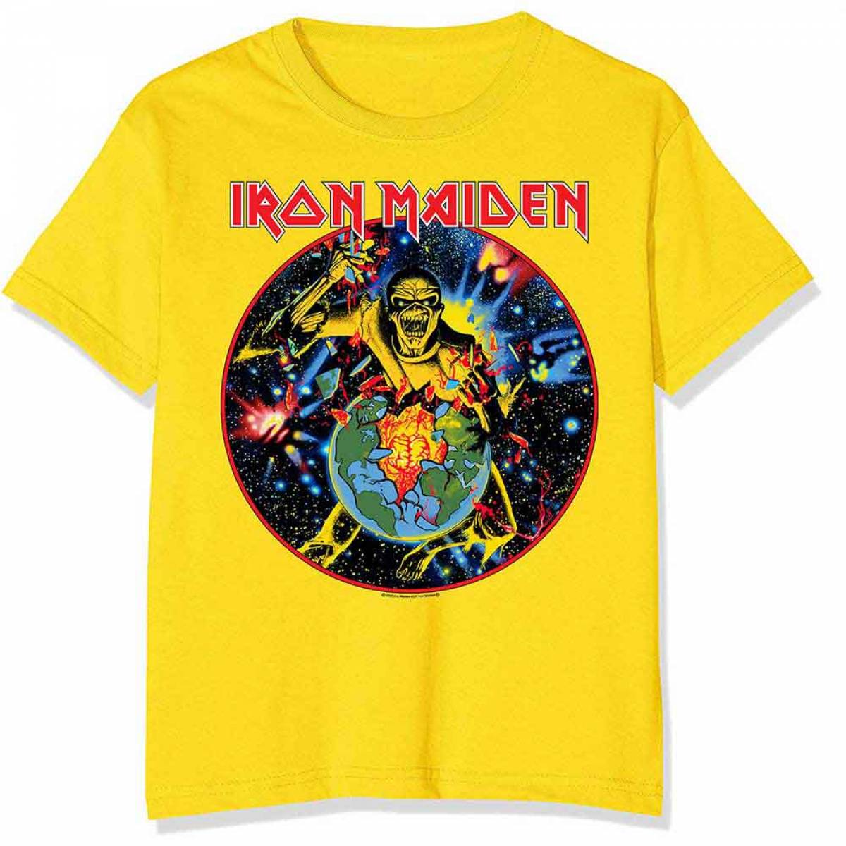 【予約商品】IRON MAIDEN バンドTシャツ ユニセックス: World Piece Tour Circle - YELLOW