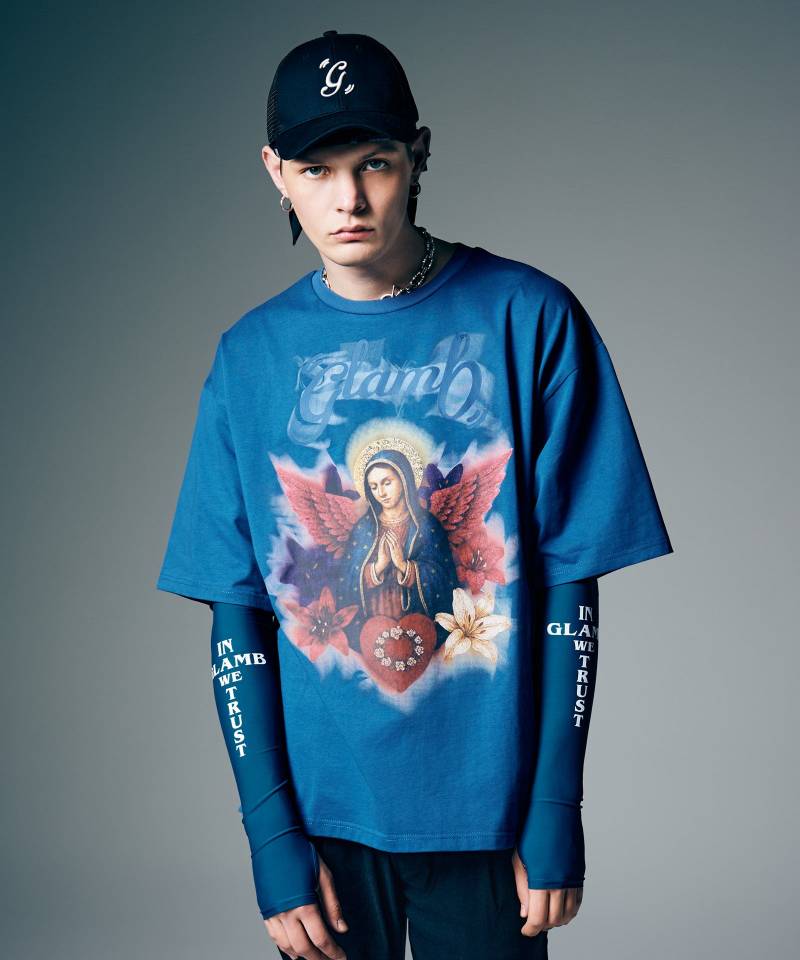 【予約商品】glamb(グラム) Grunge Mother T-Shirt / グランジマザーTシャツ - Blue