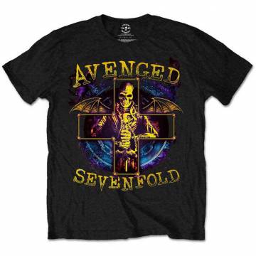 【予約商品】AVENGED SEVENFOLD バンドTシャツ ユニセックス: Stellar (Black) - BLACK