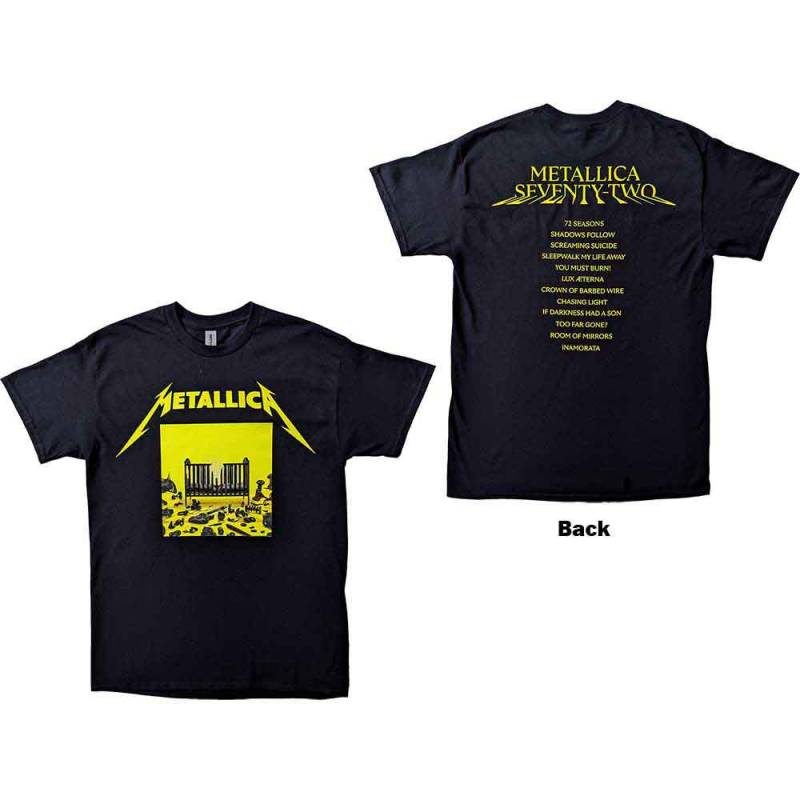 【予約商品】METALLICA バンドTシャツ ユニセックス: 72 Seasons Squared Cover (Black) (Back Print)