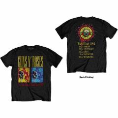 【予約商品】GUNS N' ROSES バンドTシャツ ユニセックス: Use Your Illusion World Tour (Black) (Back Print)
