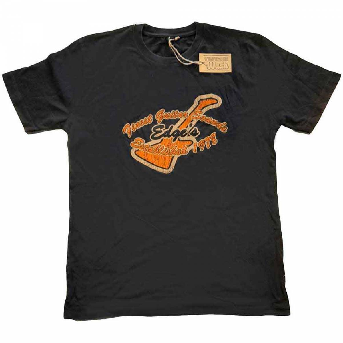 【予約商品】U2 バンドTシャツ ユニセックス: Edges Guitar Shop Est. 1978 (Black) (Ex-Tour) (Large) - BLACK