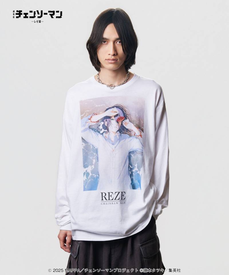 【予約商品】チェンソーマン×glamb(グラム) Reze Cutsew / レゼ カットソー - White