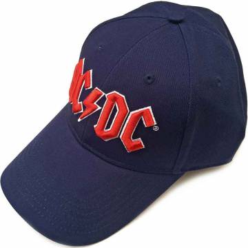 【予約商品】AC/DC Unisex Baseball Cap: Red Logo (Navy Blue) - NAVY BLUE
