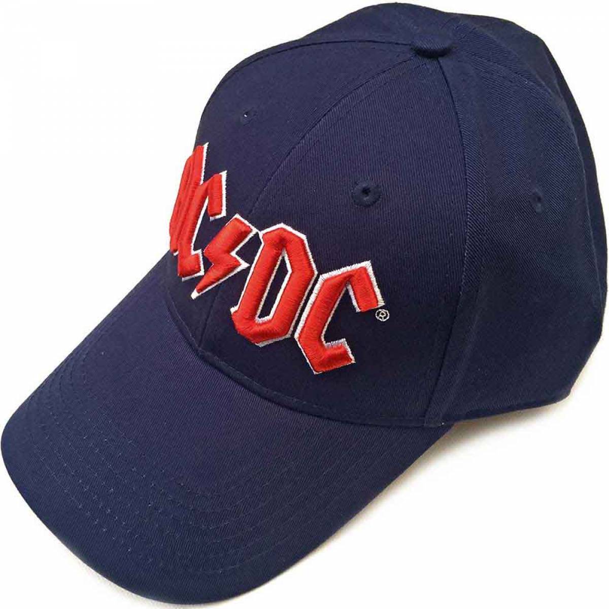 【予約商品】AC/DC Unisex Baseball Cap: Red Logo (Navy Blue) - NAVY BLUE
