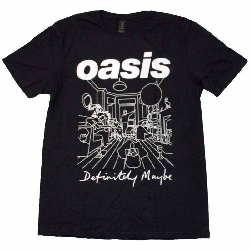 【予約商品】OASIS バンドTシャツ ユニセックス: Definitely Maybe Line Drawing (Black)