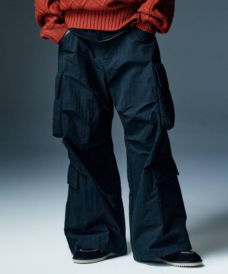 【予約商品】glamb(グラム) Padded Cargo Baggy Pants / パデッドカーゴバギーパンツ - Black
