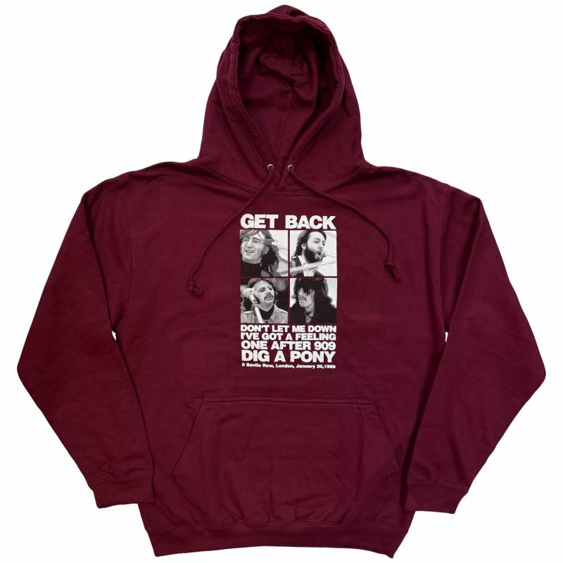 【予約商品】THE BEATLES Unisex Pullover Hoodie: 3 Savile Row (Maroon Red)