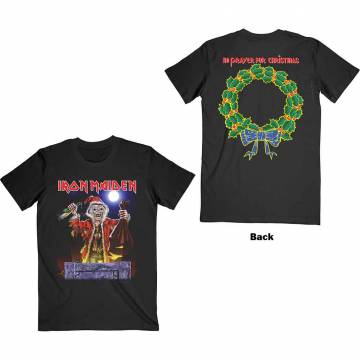 【予約商品】IRON MAIDEN バンドTシャツ ユニセックス: No Prayer For Christmas (Back Print) - BLACK