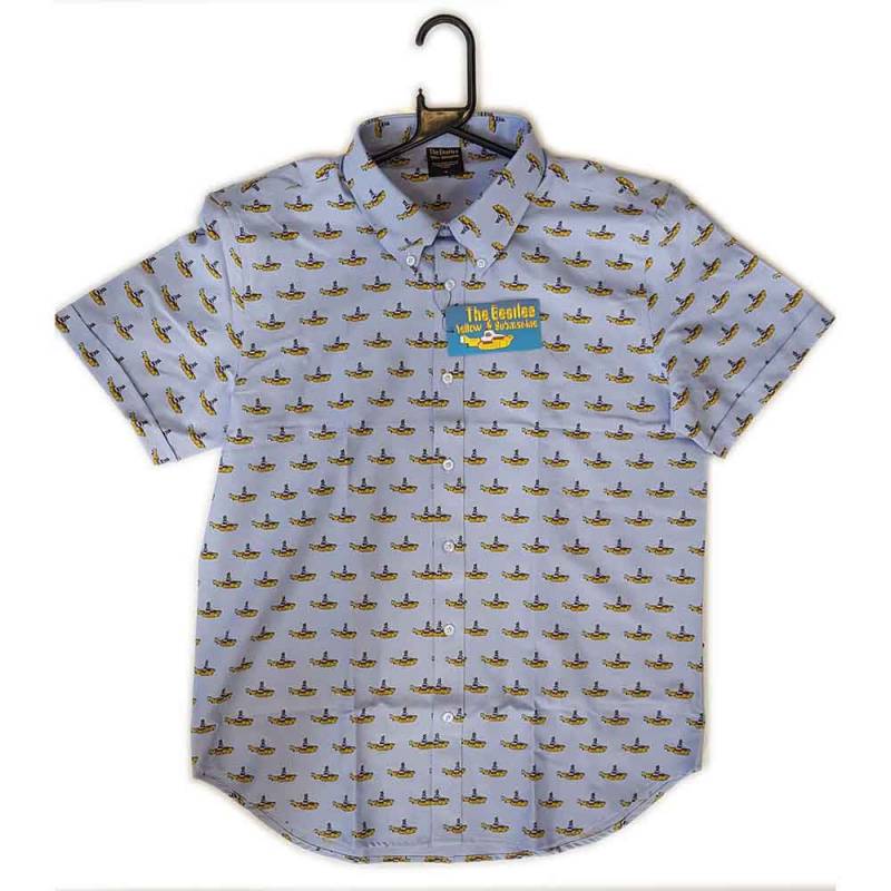 【予約商品】THE BEATLES Unisex Casual Shirt: Yellow Submarine (Oxford Blue) (All Over Print)